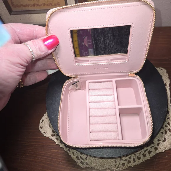 Coach Pink Butterfly Print Small Jeweley Box - Picture 4 of 7